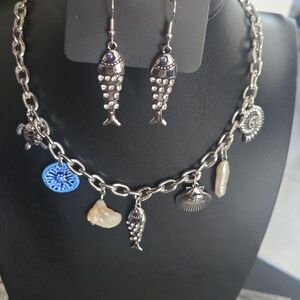 Paparazzi  Coastal Charm Necklace And Matching Earrings NWT